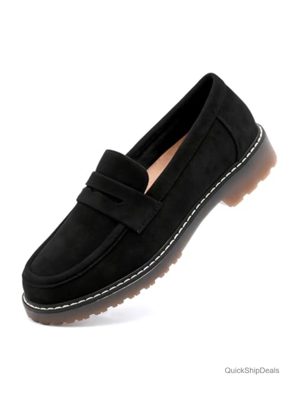 Women's Chunky Loafers Platform Comfortable Slip-On Dressy Driving Mocc